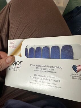 Color Street Shimmering Blue Glitter Nail Strips